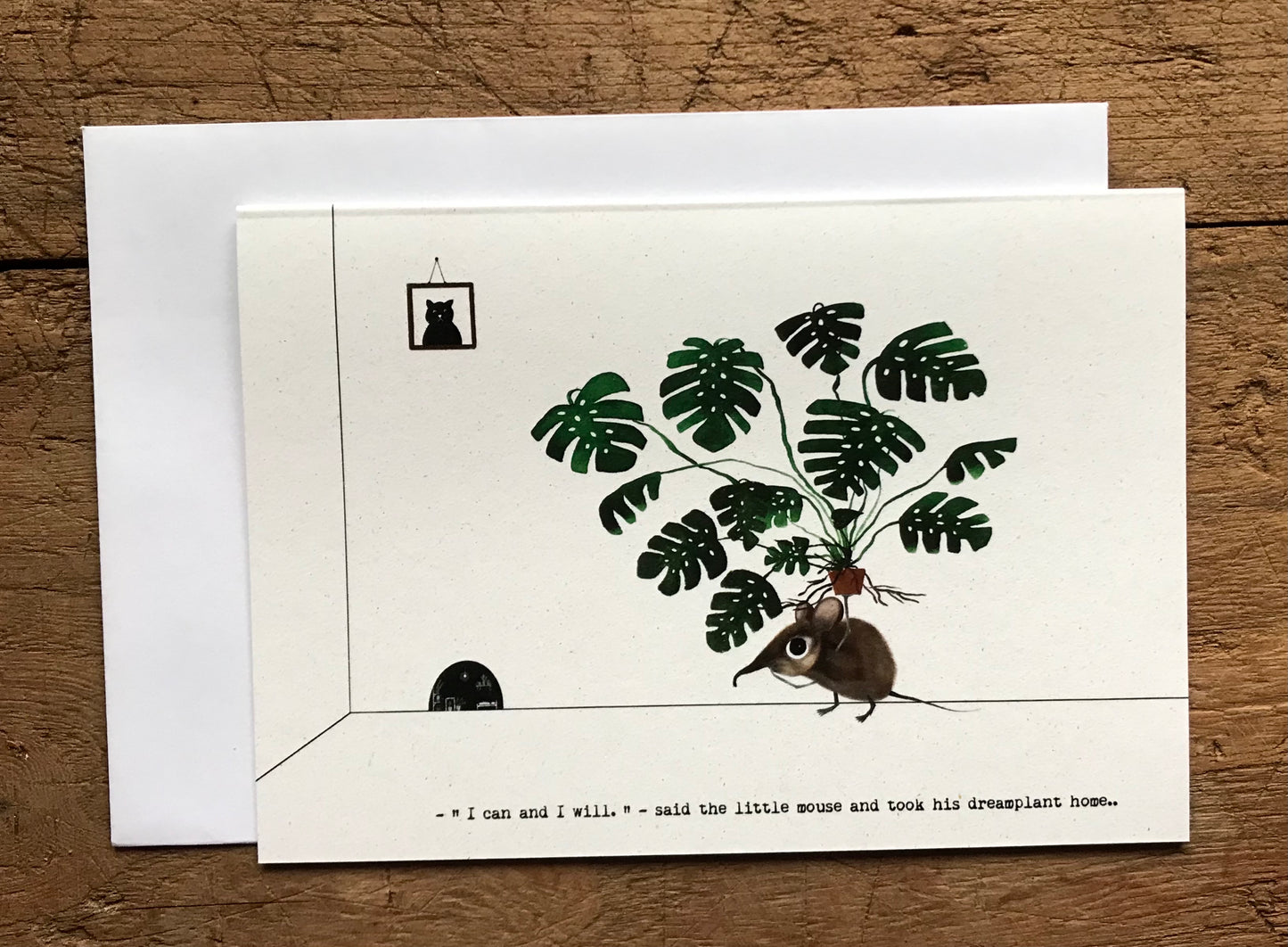 Monstera mouse - eco friendly card
