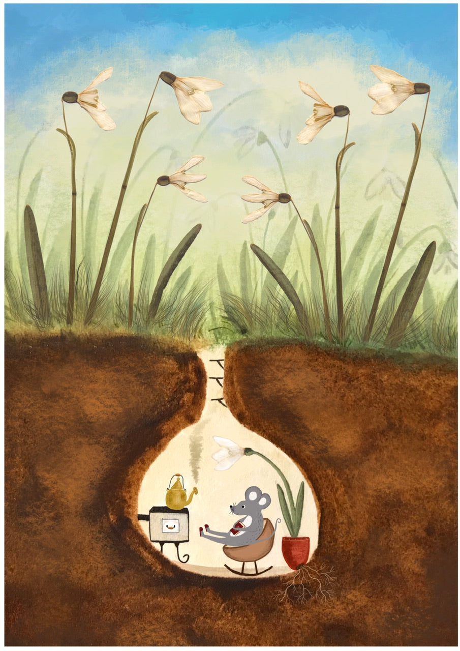 Snowdrops home - fine art print