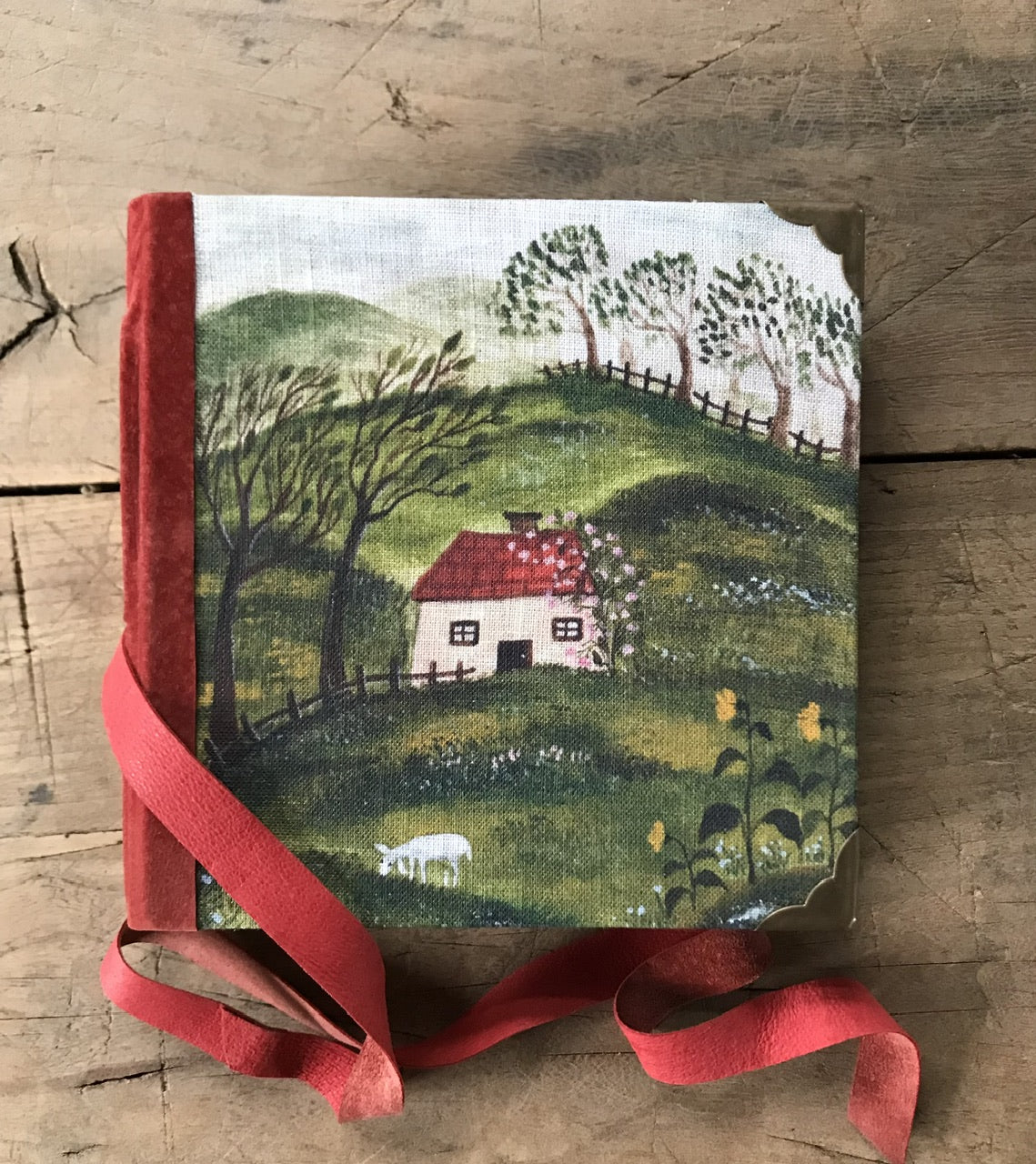 Spring cottage - handmade journal / notebook