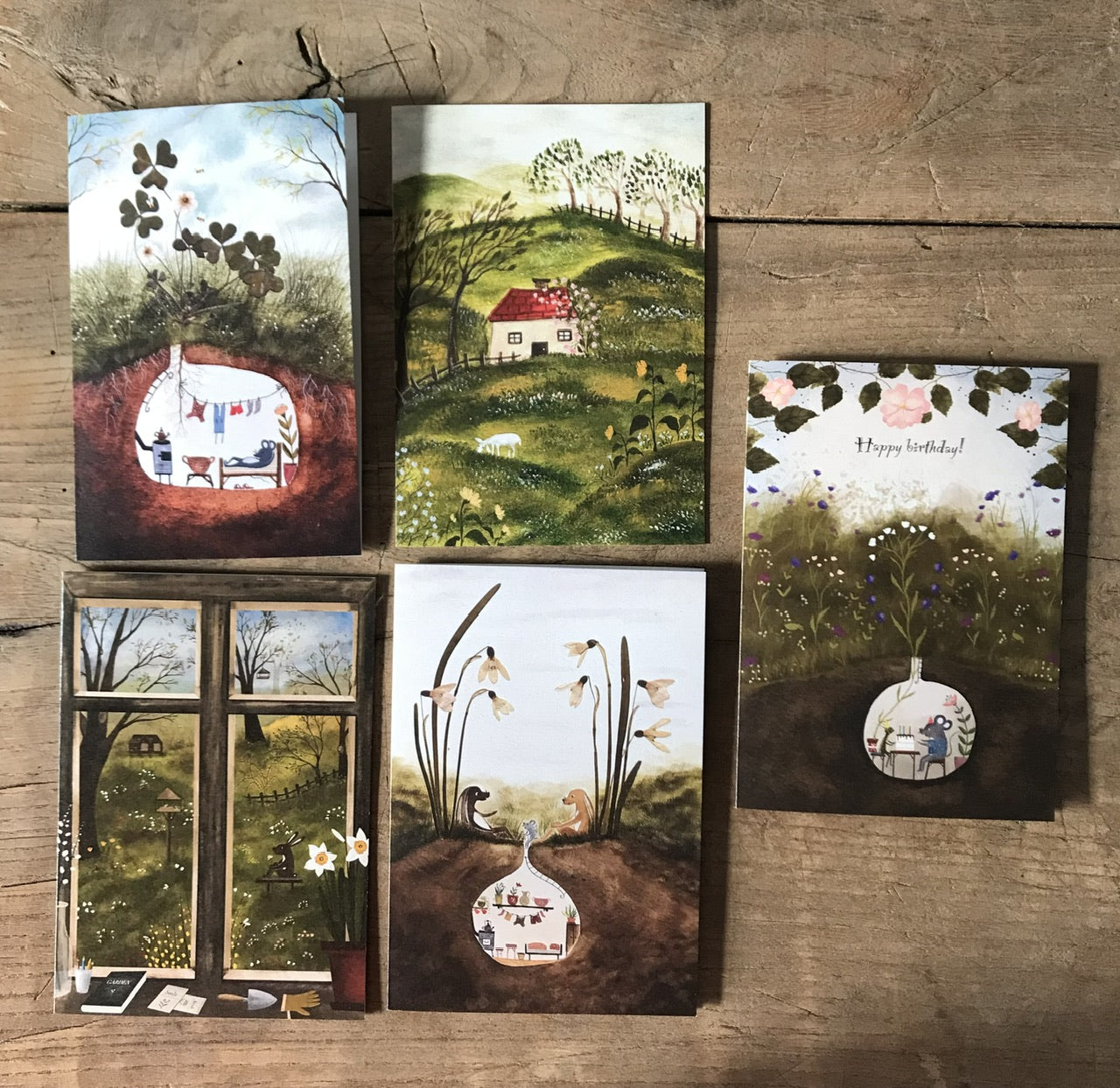 Spring - set of 5 cards - eco friendly cards
