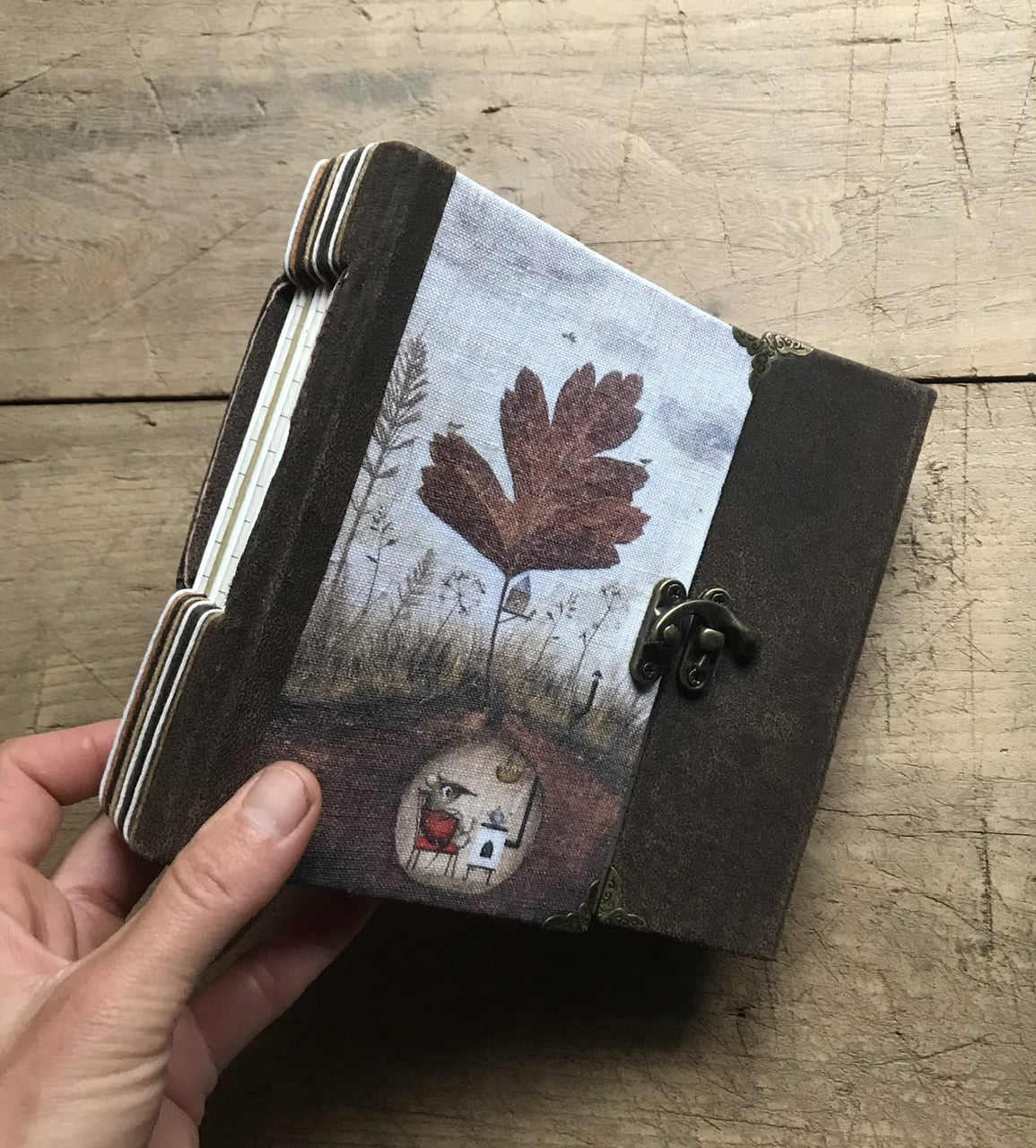 Kettle on, feet up - handmade journal / notebook