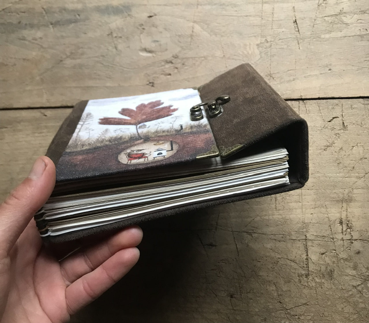 Kettle on, feet up - handmade journal / notebook
