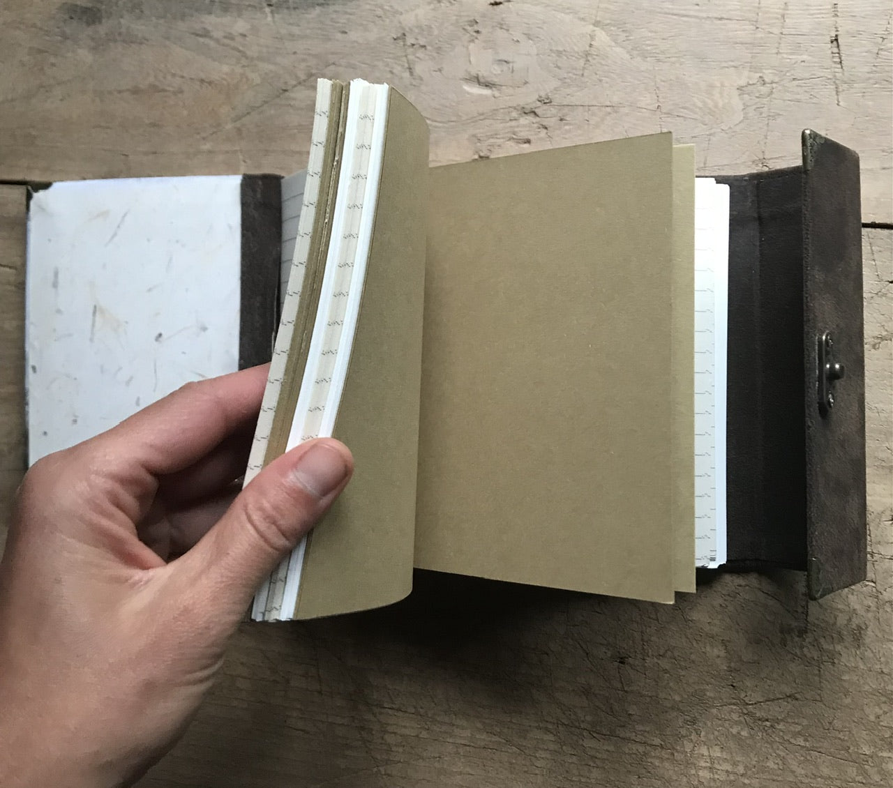 Kettle on, feet up - handmade journal / notebook