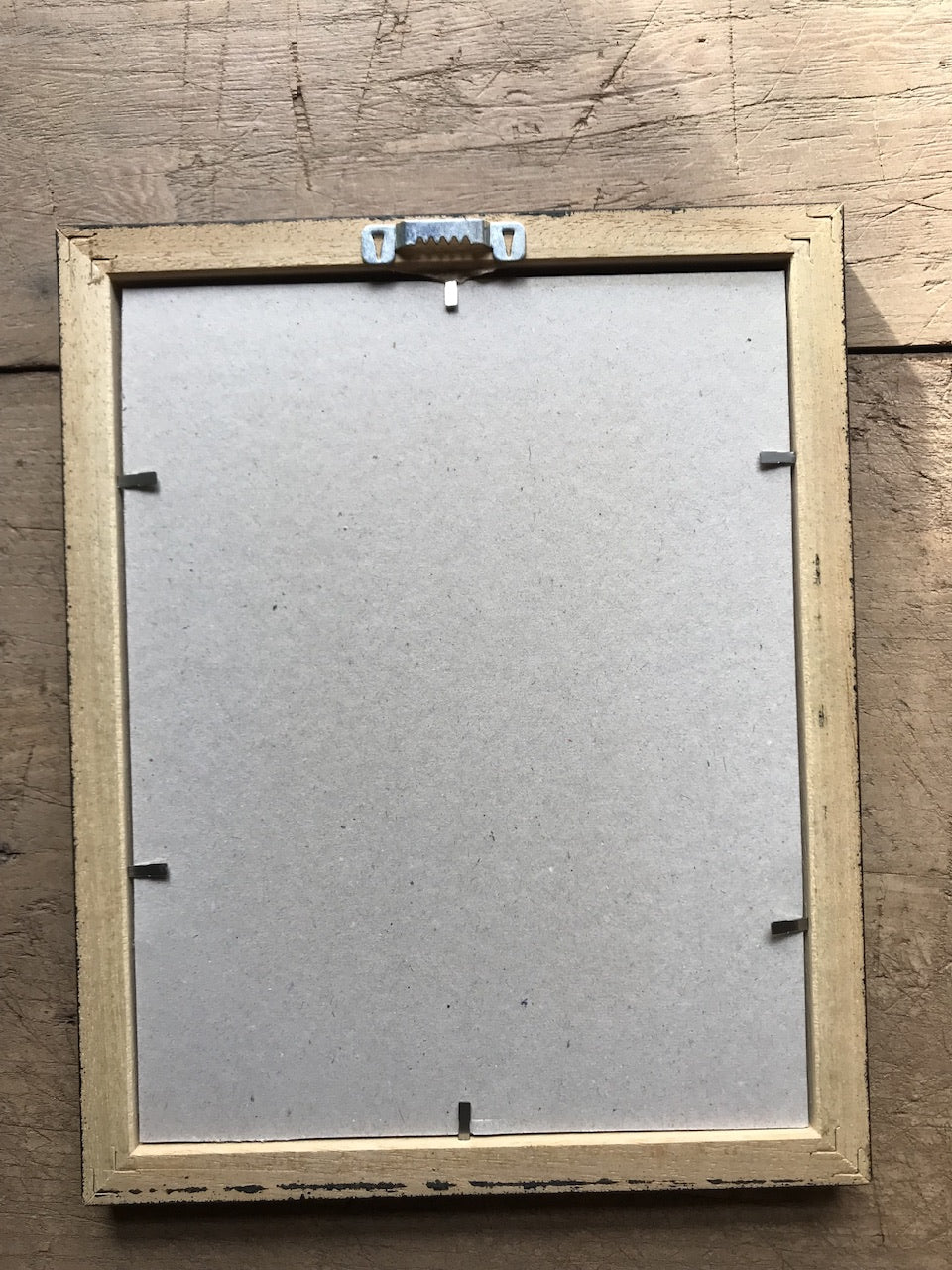 Under the mushroom - original painting in wooden frame / pressed plant collage