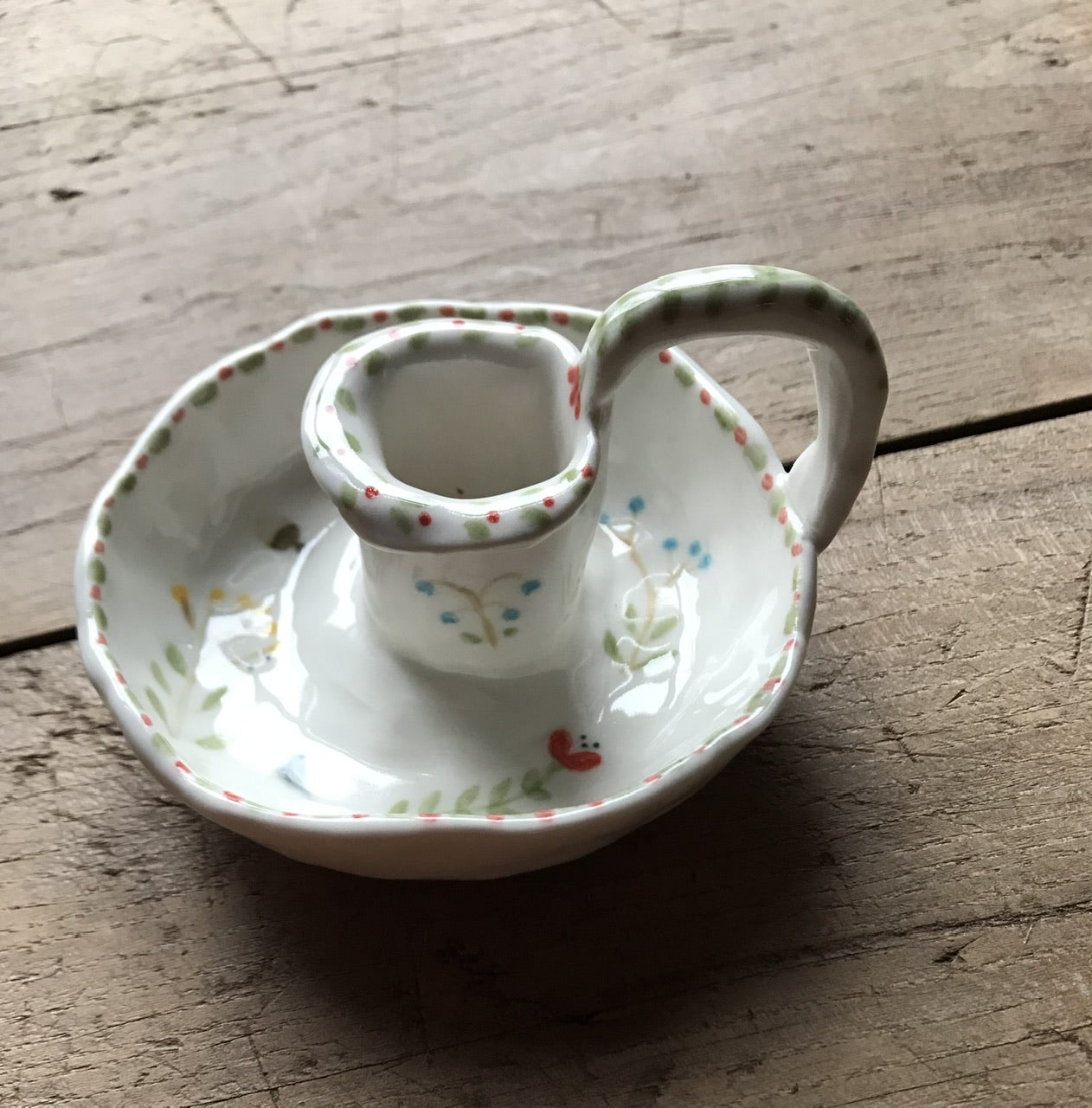 Flowers porcelain candle holder