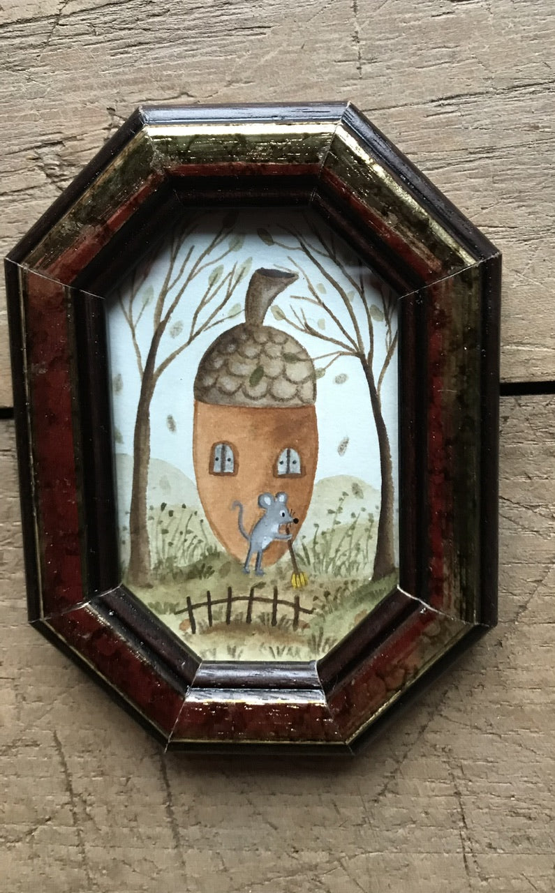 Cleaning  - original painting in wooden frame