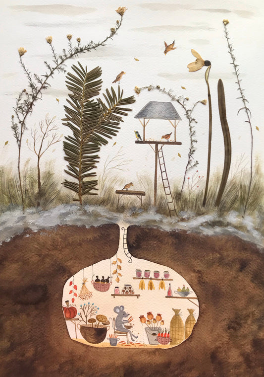 Feeding the birds -  fine art print