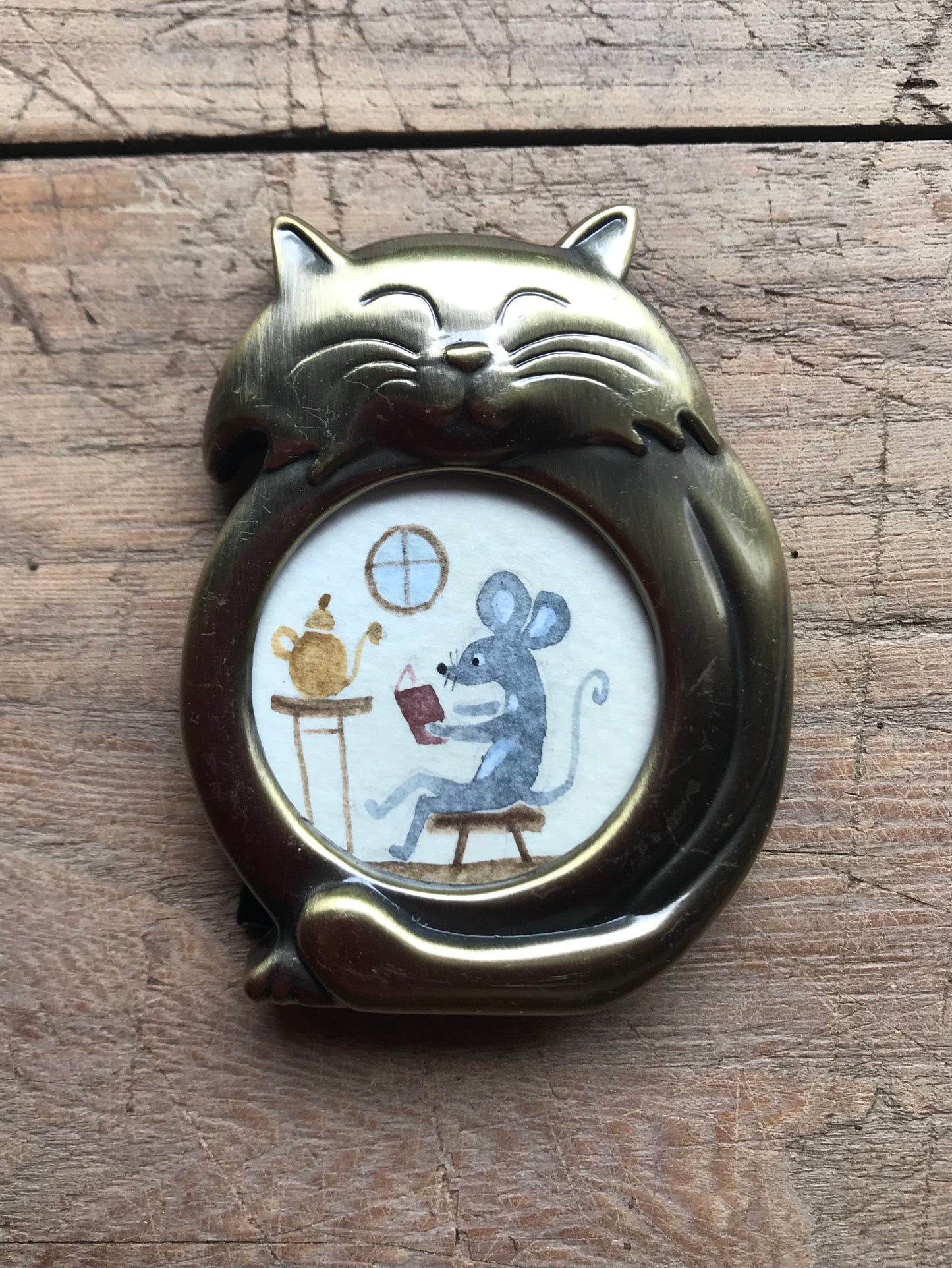 Cat frame - small original paintings in metal frame
