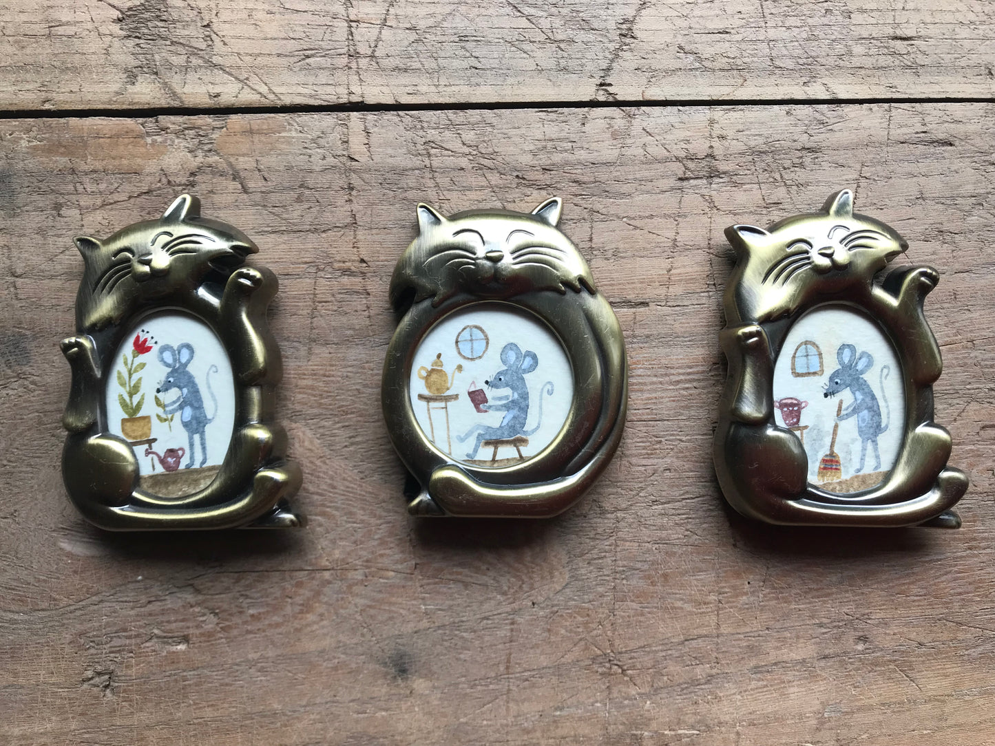 Cat frame - small original paintings in metal frame