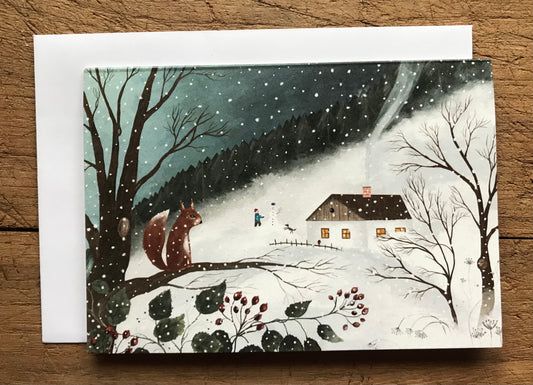 Making a snowman  - eco friendly card