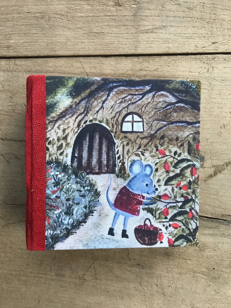 Rosehip picking - handmade journal / notebook