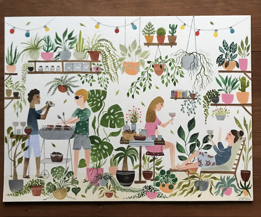 Plant party - original painting