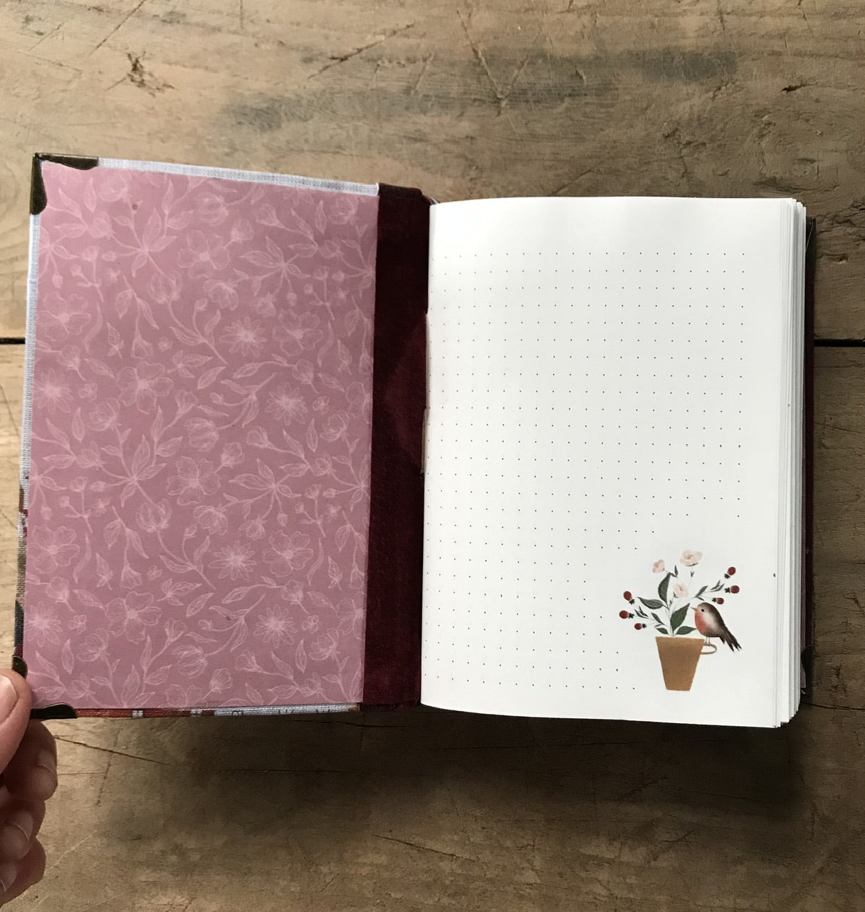 Cottage on the hill - handmade journal / notebook