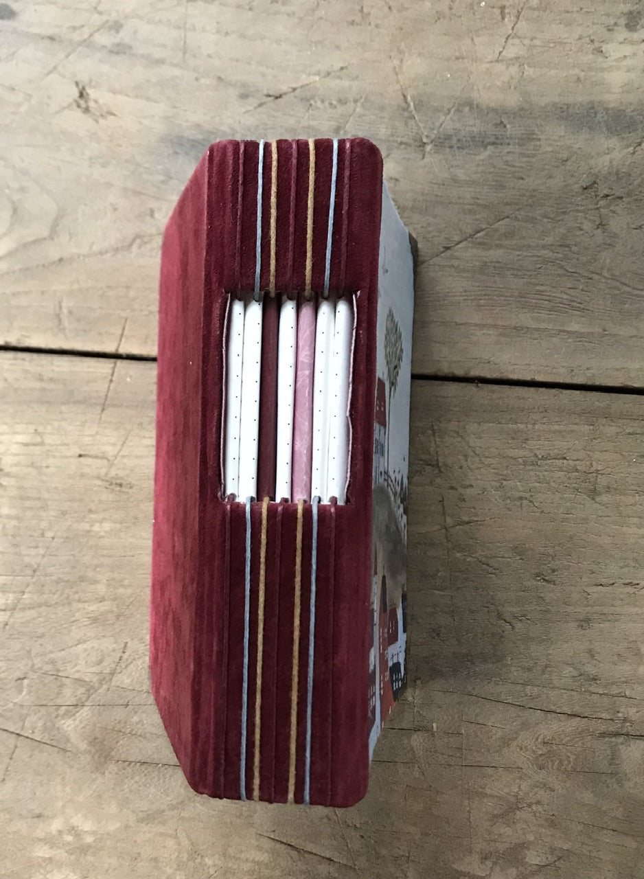 Cottage on the hill - handmade journal / notebook