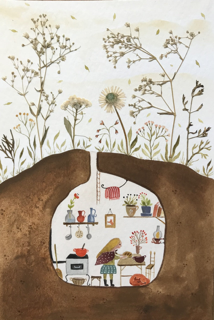 Sourdough lady- pressed plant collage