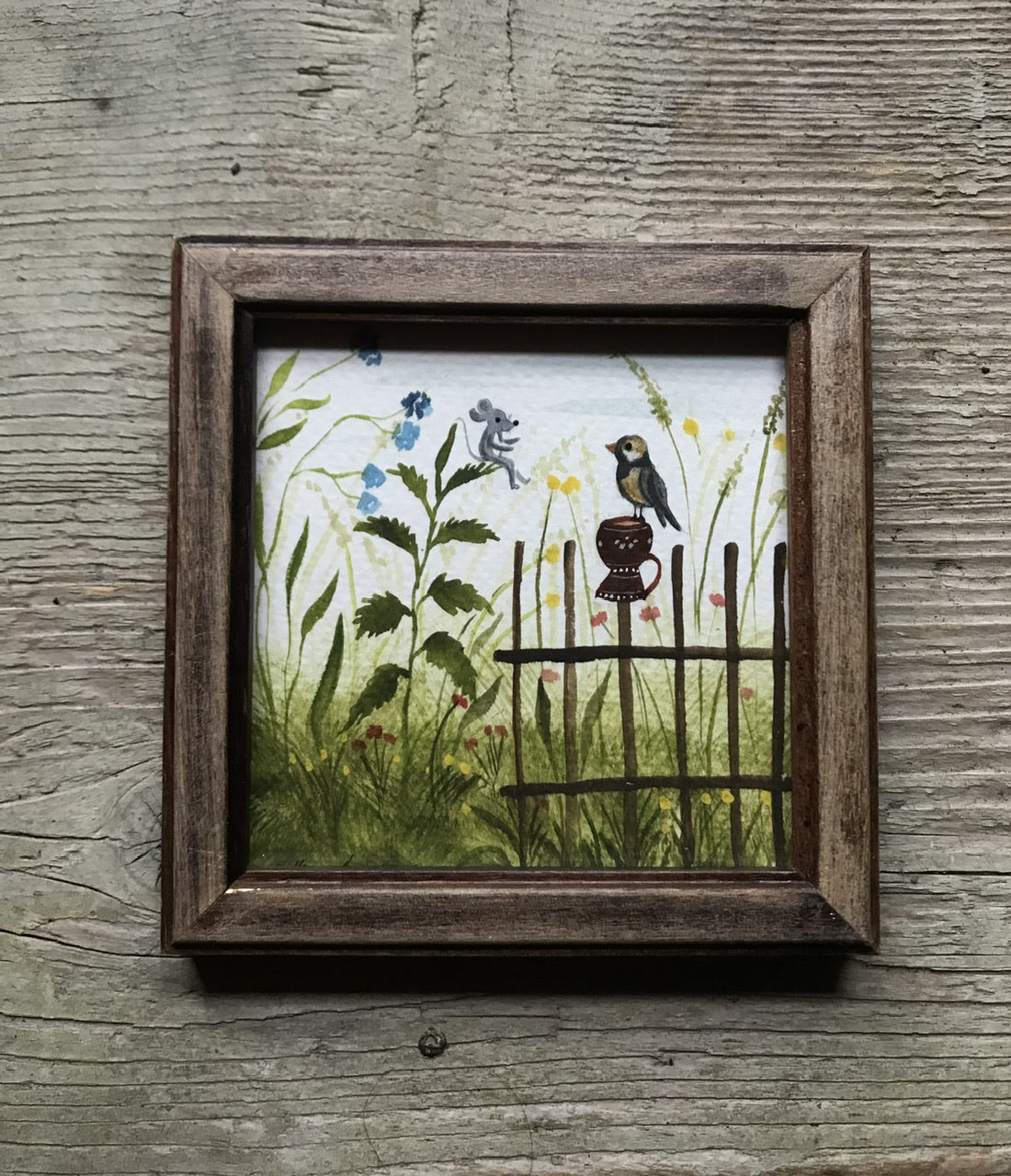 Summer days - original painting in wooden frame