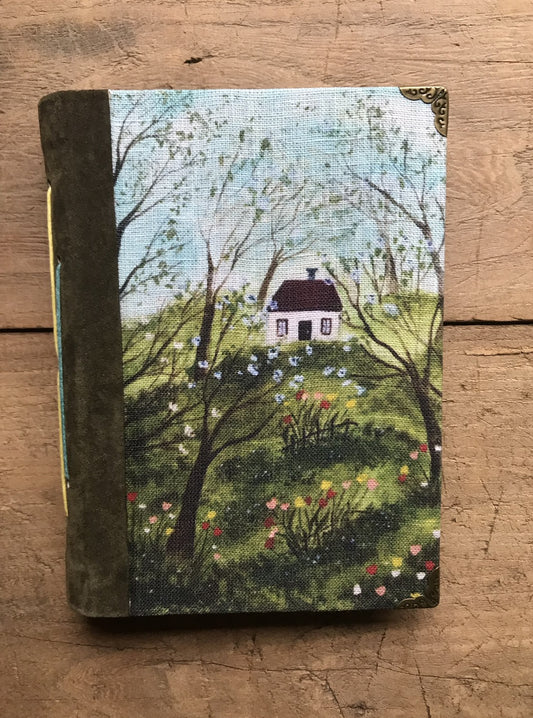 Spring cottage - handmade journal / notebook