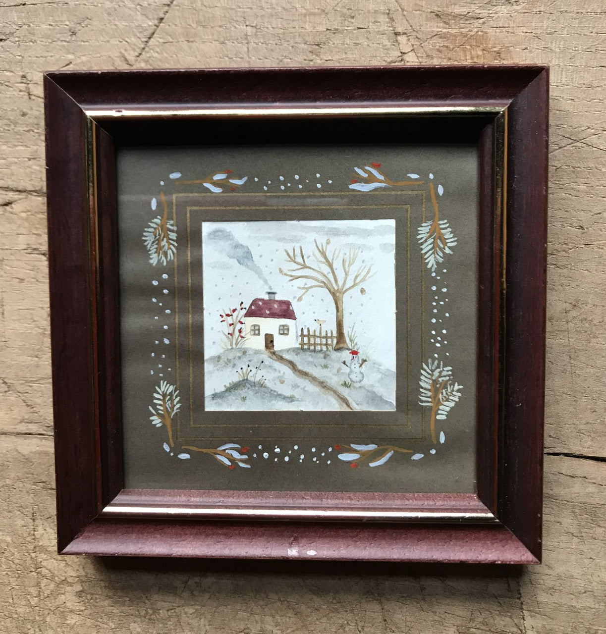 Seasons  - original painting in wooden frame