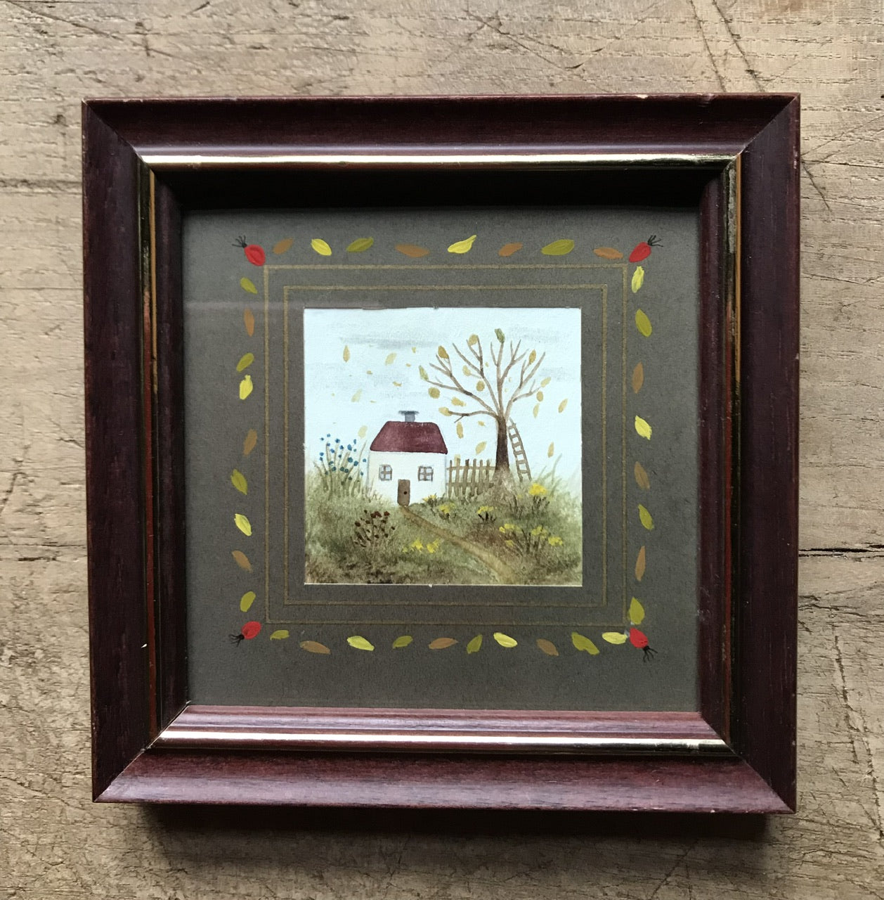 Seasons  - original painting in wooden frame