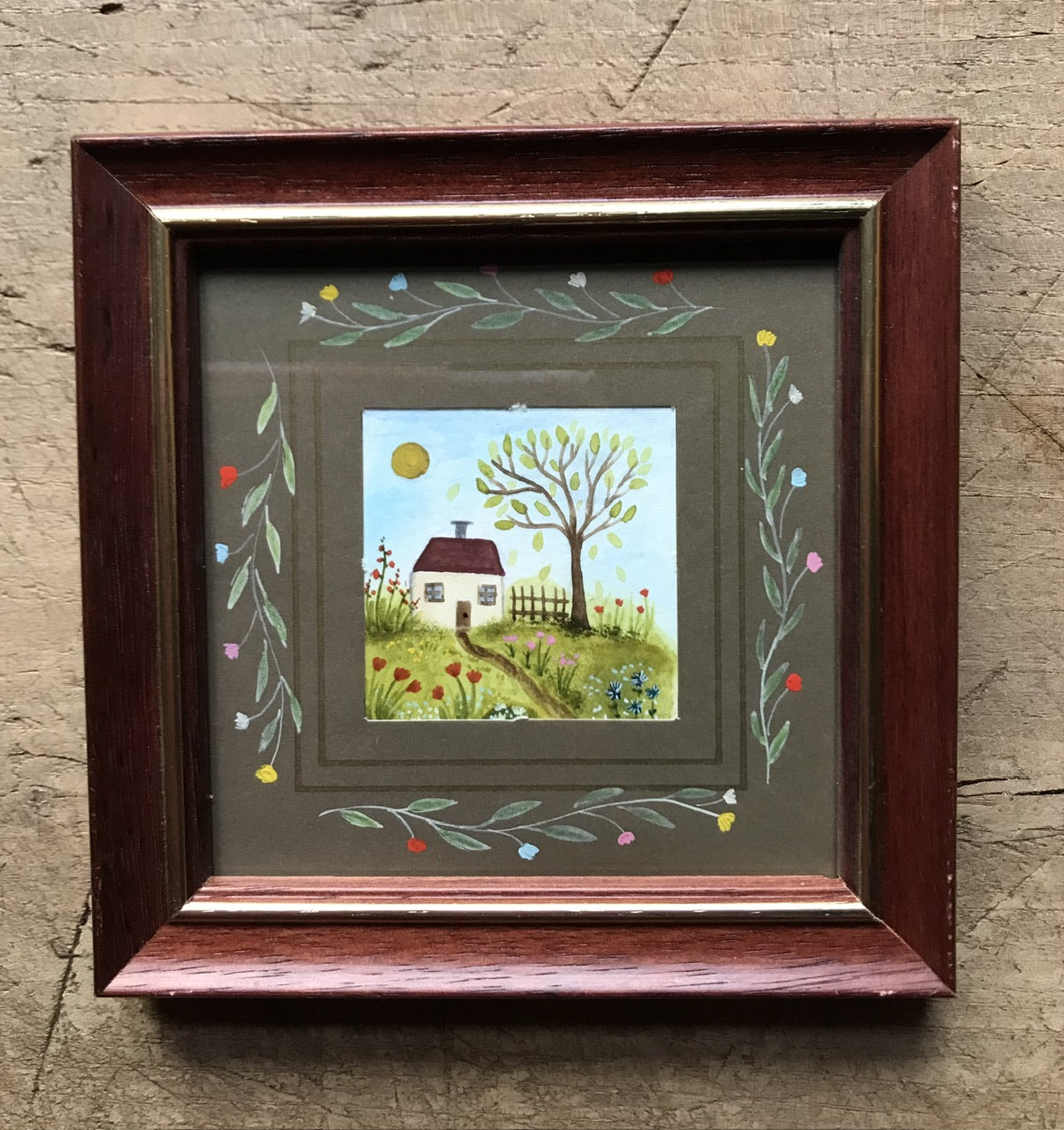 Seasons  - original painting in wooden frame