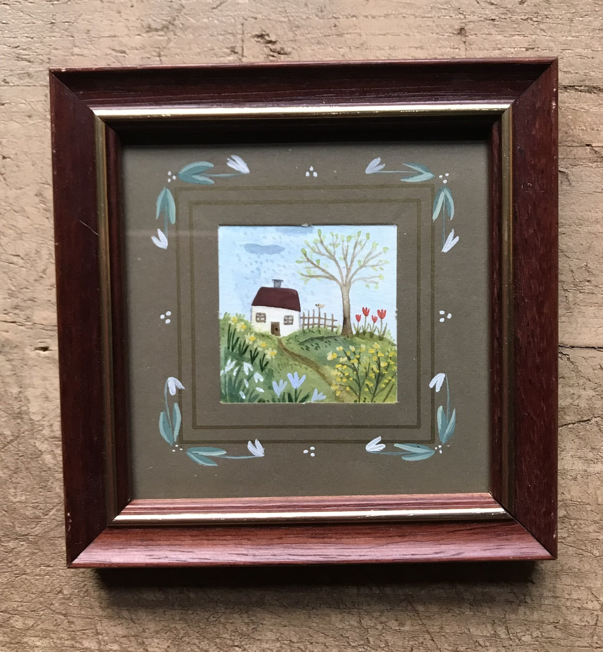 Seasons  - original painting in wooden frame