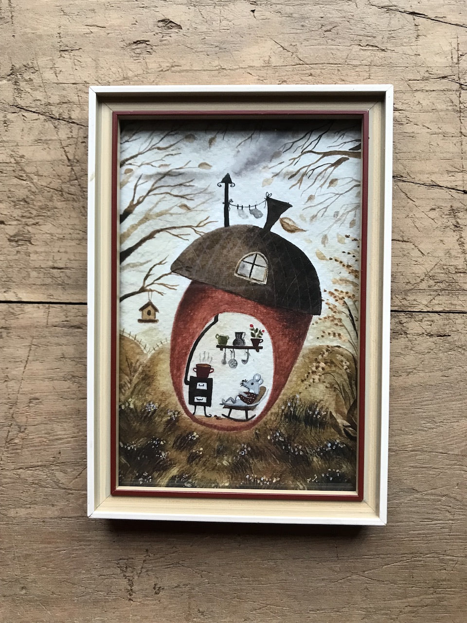 Perfect life - fine art print in a vintage wooden frame