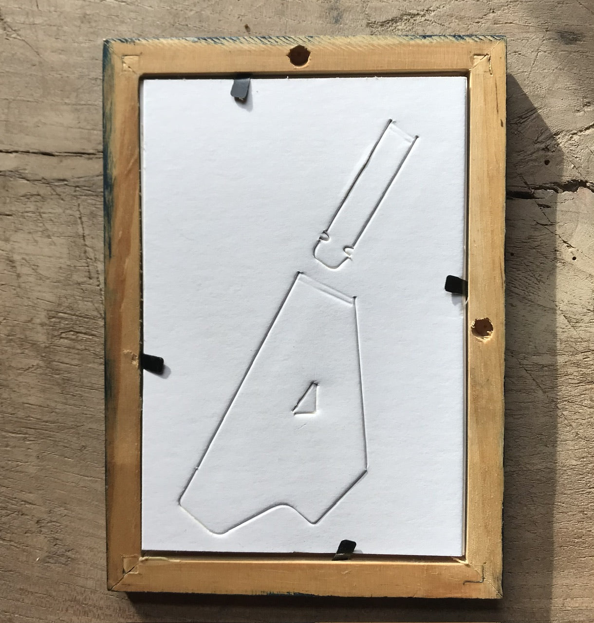 Under the little cottage - original painting in handpainted wooden frame