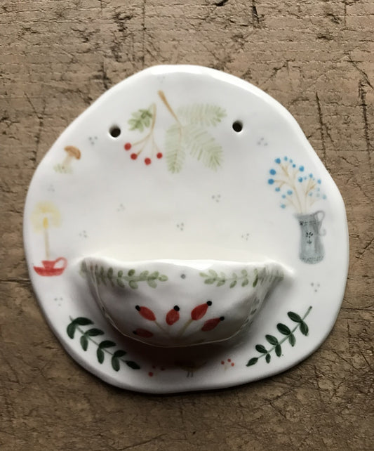 Winter - wall hanging porcelain decoration