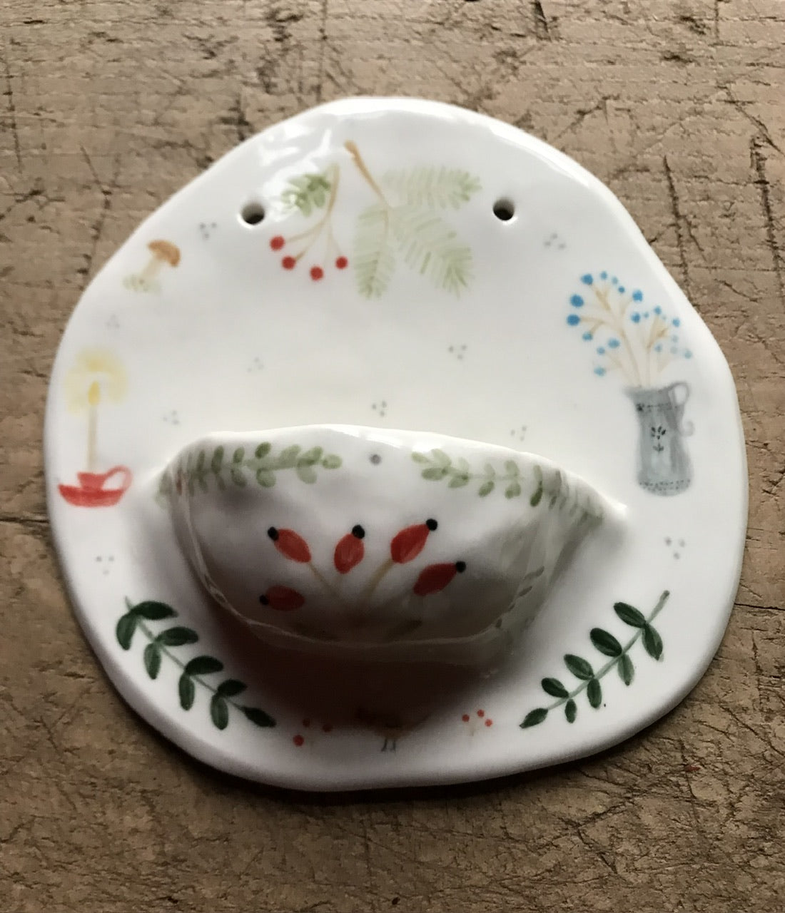 Winter - wall hanging porcelain decoration