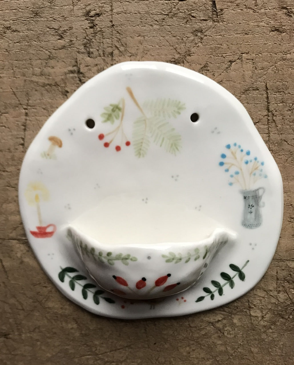 Winter - wall hanging porcelain decoration