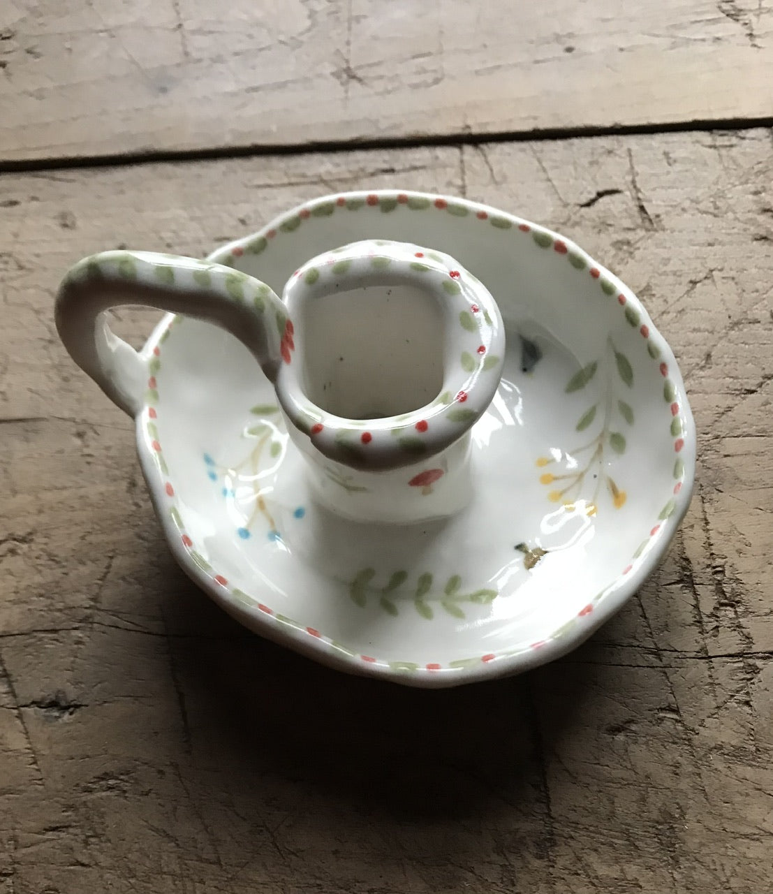 Flowers porcelain candle holder