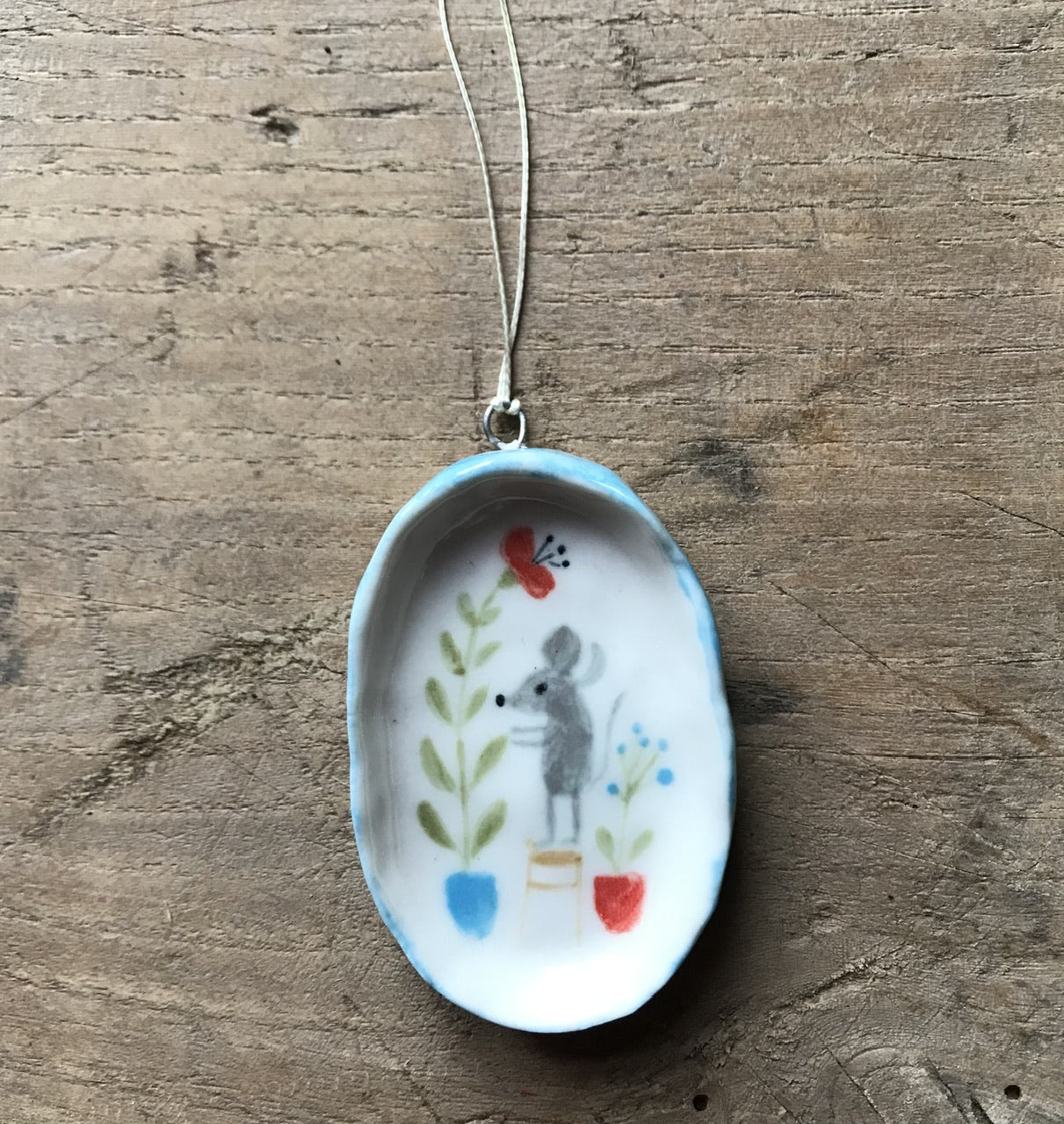 Hanging little decorations- porcelain / flat - variations